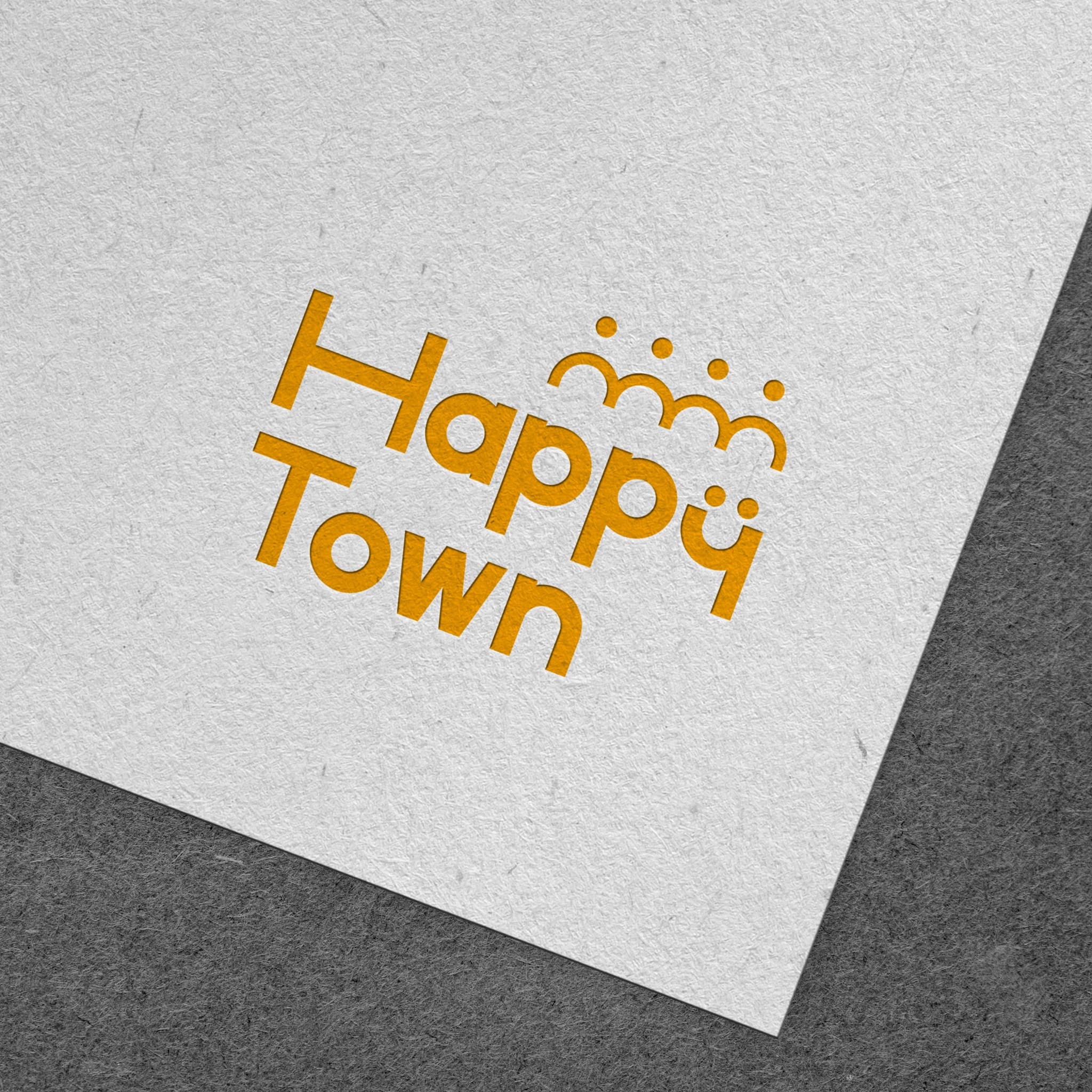 happy town 로고 디자인
